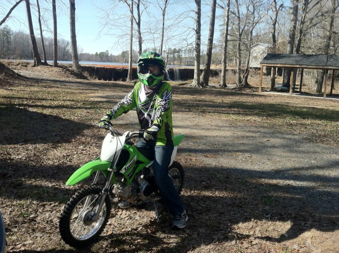 Max on his new dirt bike