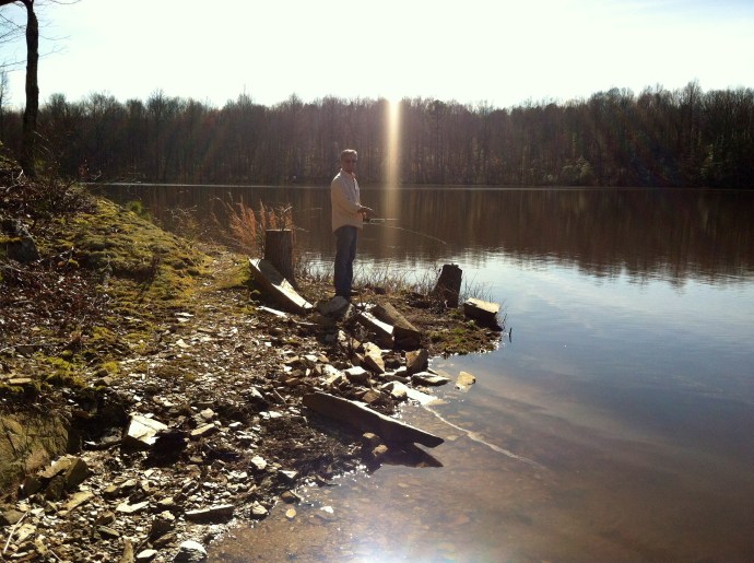 Dave's first cast on the lake